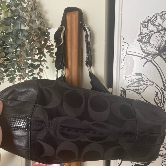 Coach Black Sateen Peyton Hobo Bag - Picture 3 of 7